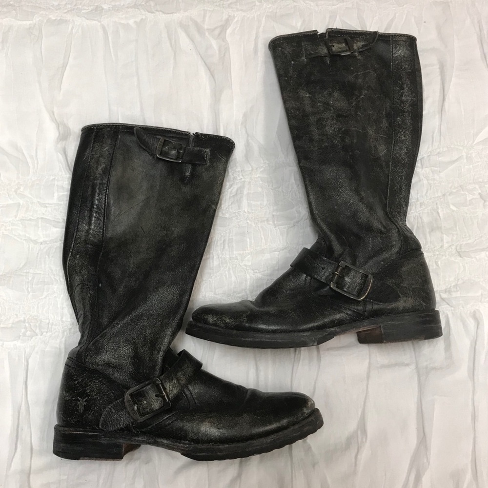 SOLD 🚫 Frye Veronica Slouch Boot in Stonewash Black